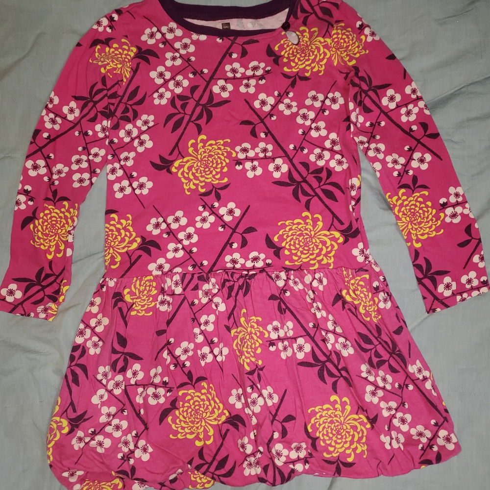 Tea Collection Pink Floral Kids Dress